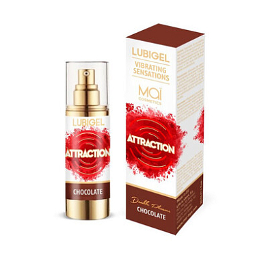 Жидкий интимный гель с эффектом вибрации, аромат шоколада, LUBIGEL MAI ATTRACTION,  30ml