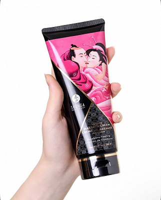 Массажный крем Shunga Raspberry Feeling, съедобный, малина