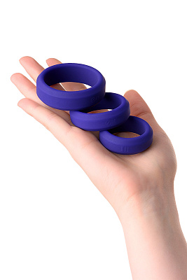 Эрекционное кольцо на пенис TOYFA A-Toys Rulp, Силикон, Фиолетовый, набор из 3 колец Ø4,5/3,8/3,2 см