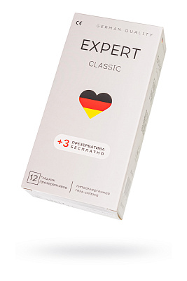 	Презервативы EXPERT Classic Germany 12шт +(3 бесплатно)., классические