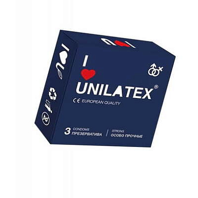 Презервативы Unilatex, extra strong, гладкие, 19 см, 5,4 см, 3 шт.