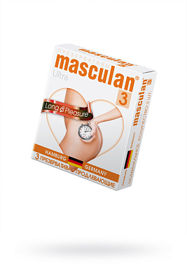 Презервативы Masculan Ultra 3, продлевающие (Long Pleasure), 3 шт. ШТ