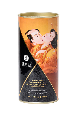 Масло для массажа Shunga Caramel Kisses, разогревающее, с ароматом карамели, 100ml