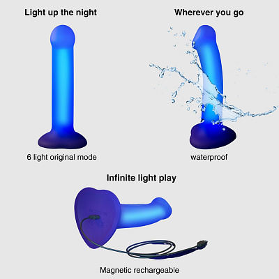 Светящийся фаллоимитатор Strap-on-me Glow-Led Dildo 