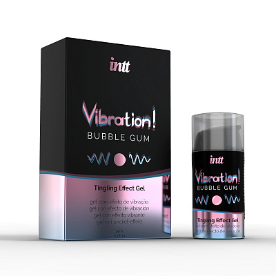 Жидкий интимный гель с эффектом "вибрации" Intt Bubble Gum, 15ml 