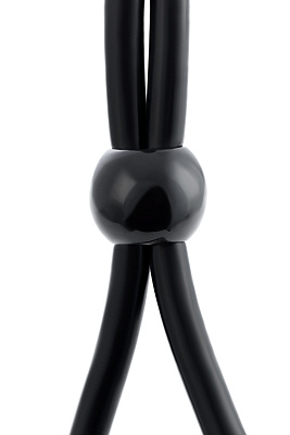 Лассо на пенис A-toys by TOYFA с одной бусиной, силикон, черное, 19,5 см