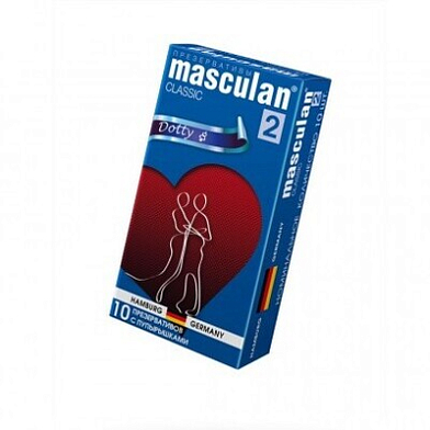 Презервативы Masculan, сlassic 2, doty, латекс, точечные, розовые, 19 см, 5,3 см, 10 шт